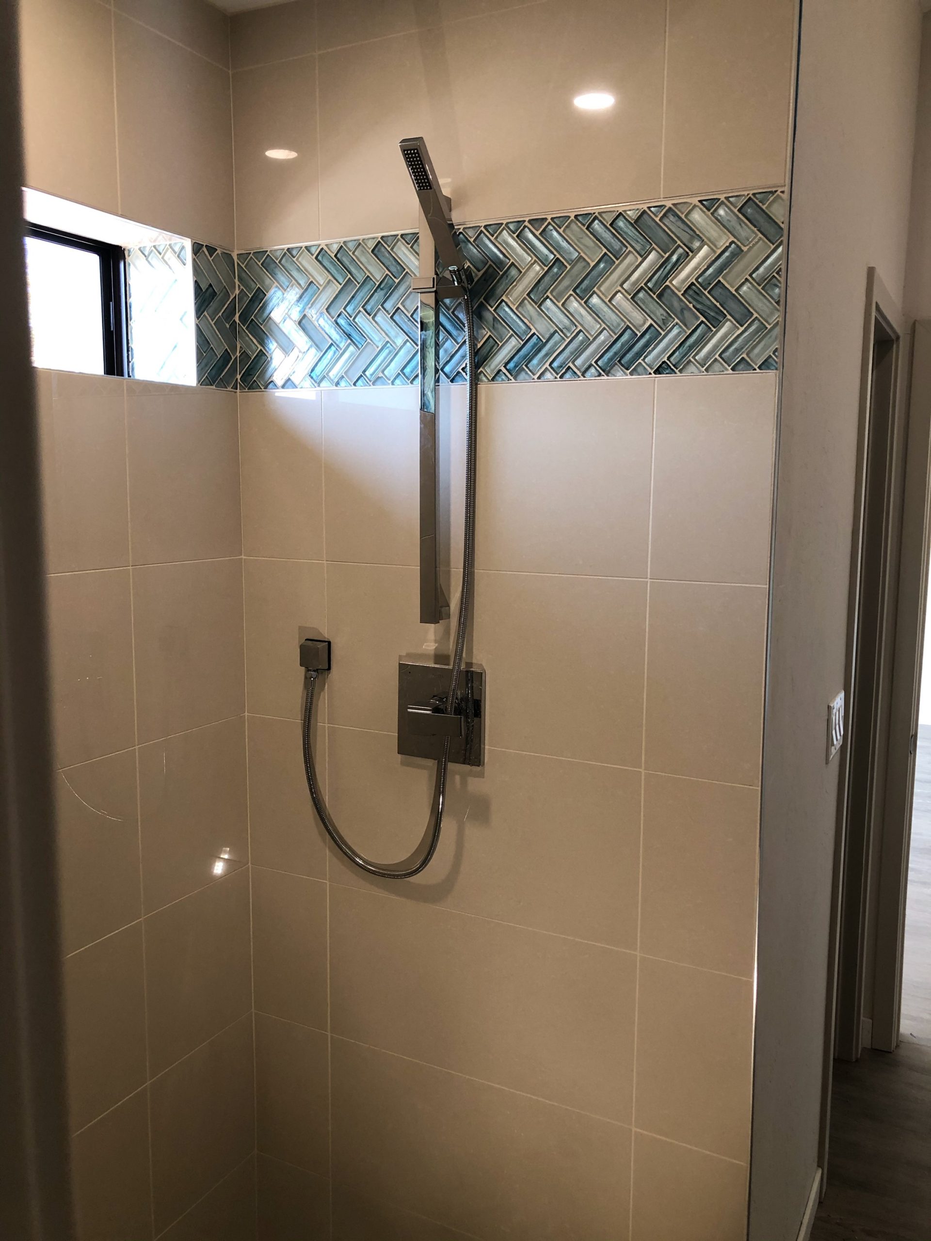 New shower plumbing hardware.